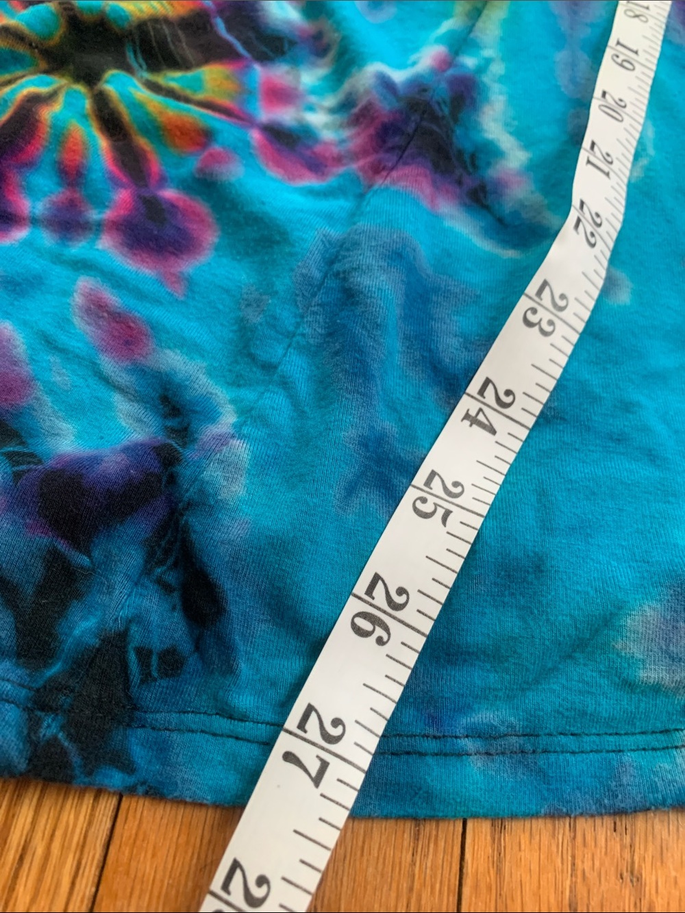 Tie-Dye Long Sleeve Tunic Top Dress- Blue Multicolor Women’s Large or XL - Picture 9 of 15